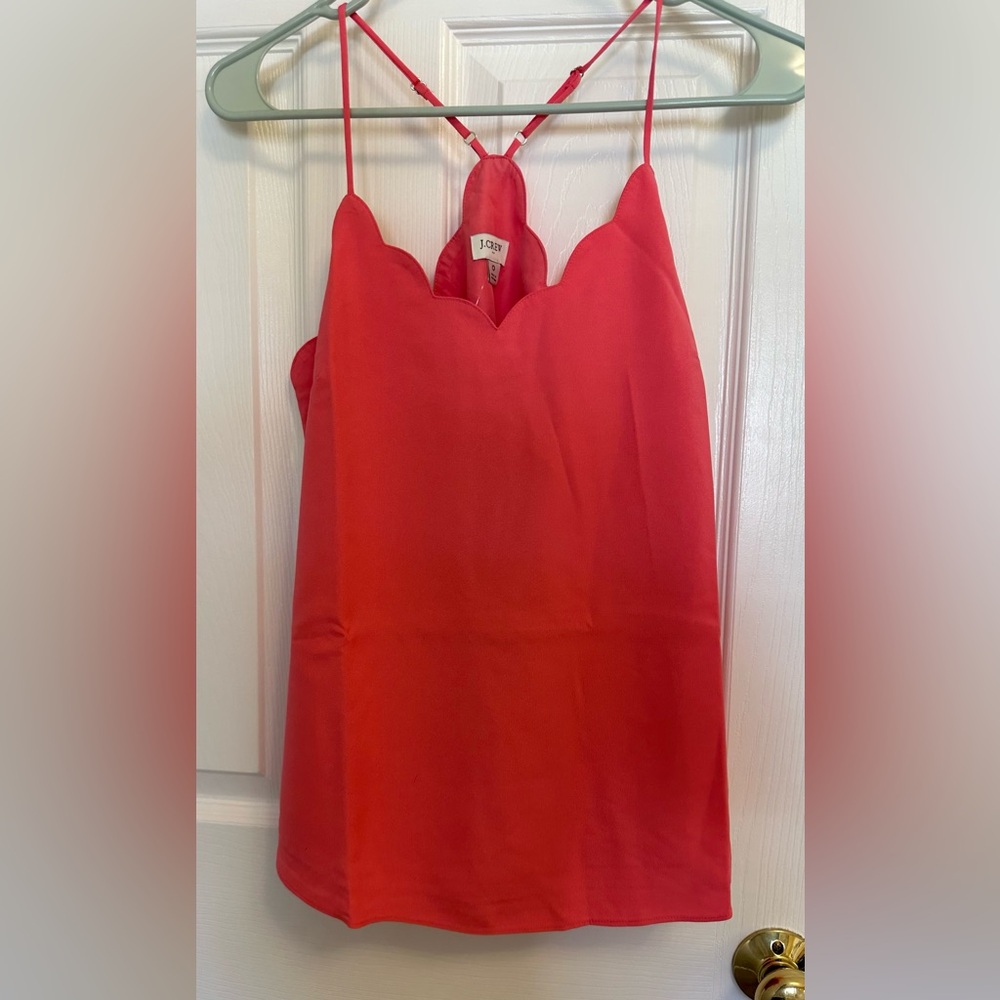 Jcrew Factory Coral Scalloped Neck Tank